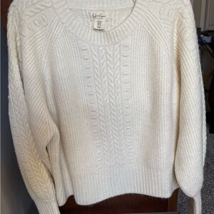Jessica Simpson Ivory Cable Knit Sweater